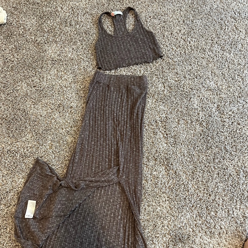 Free people vintage purple gray swimsuit cover up two piece